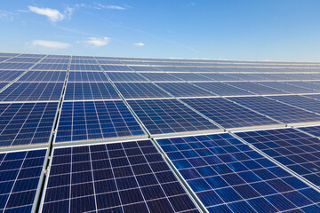 Photovoltaic panels on solar rooftops of commercial building for producing clean ecological...