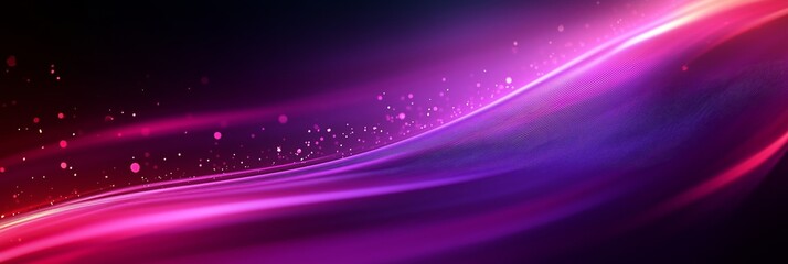 Abstract glowing neon wavy background with blurred city lights and waves of light, dark blue purple and orange pink colors