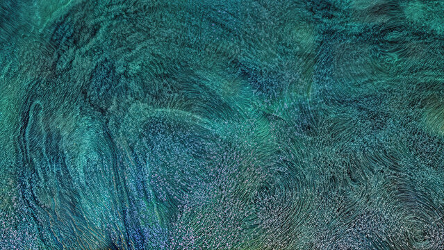 Deep Sea Swirl Endpaper Book Interior Cover Abstract Ink Endsheet