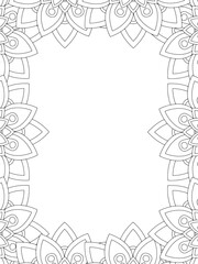 All these designs are hand-drawn and unique 
Flower Border is a Beautiful black-and-white illustration for aadult coloring book,
This is a printable Beautiful Zentangle Coloring page for KDP Interior,