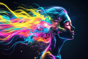 A Surreal Fusion of Fantasy, Neon, and Human Psyche