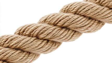Close-up of Twisted Jute Rope Texture
