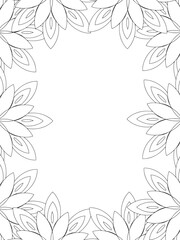 All these designs are hand-drawn and unique 
Flower Border is a Beautiful black-and-white illustration for aadult coloring book,
This is a printable Beautiful Zentangle Coloring page for KDP Interior,