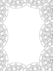All these designs are hand-drawn and unique 
Flower Border is a Beautiful black-and-white illustration for aadult coloring book,
This is a printable Beautiful Zentangle Coloring page for KDP Interior,