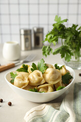 Dumplings, concept of tasty food, dough food