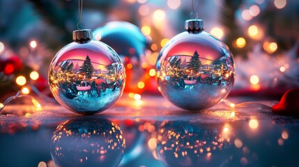 Fototapeta premium christmas in a snow globe