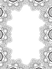 All these designs are hand-drawn and unique 
Flower Border is a Beautiful black-and-white illustration for aadult coloring book,
This is a printable Beautiful Zentangle Coloring page for KDP Interior,