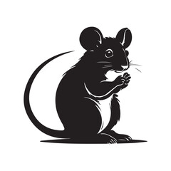 black and white mouse illustration