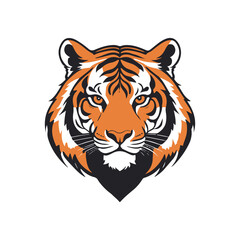 tiger head vector isolated on white