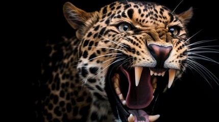 Obraz premium Leopard Roaring