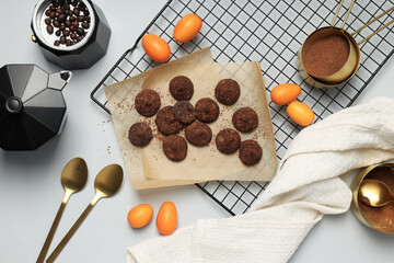 Chocolate truffles, concept of delicious sweet food