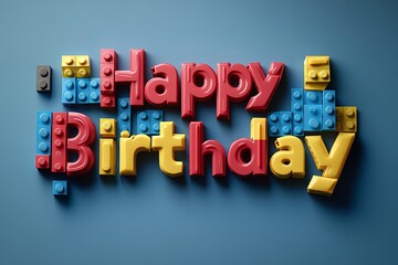 Typographic design featuring the words "Happy Birthday". Generative Ai