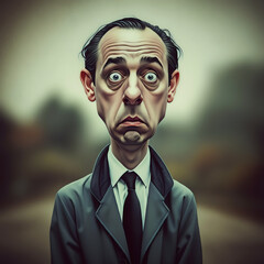 A caricature is an exaggerated portrayal of a person.