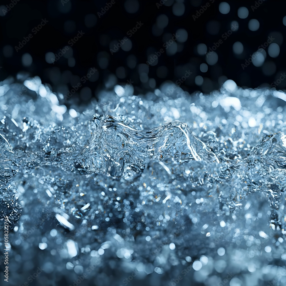 Wall mural abstract background of blue water ripples with bokeh