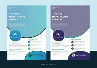 Corporate Healthcare Flyer Template - A4 Modern Medical Service Design Layout | Free Vector for Hospital & Clinic Promotion