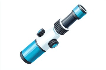 Stylish telescope illustration, perfect for educational or scientific projects, white isolated background.