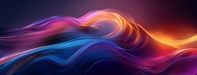 Obraz premium Colorful Wavy Lines Abstract Gradient Background