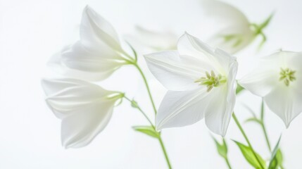 Fototapeta premium A high-resolution image of delicate white bell flowers against