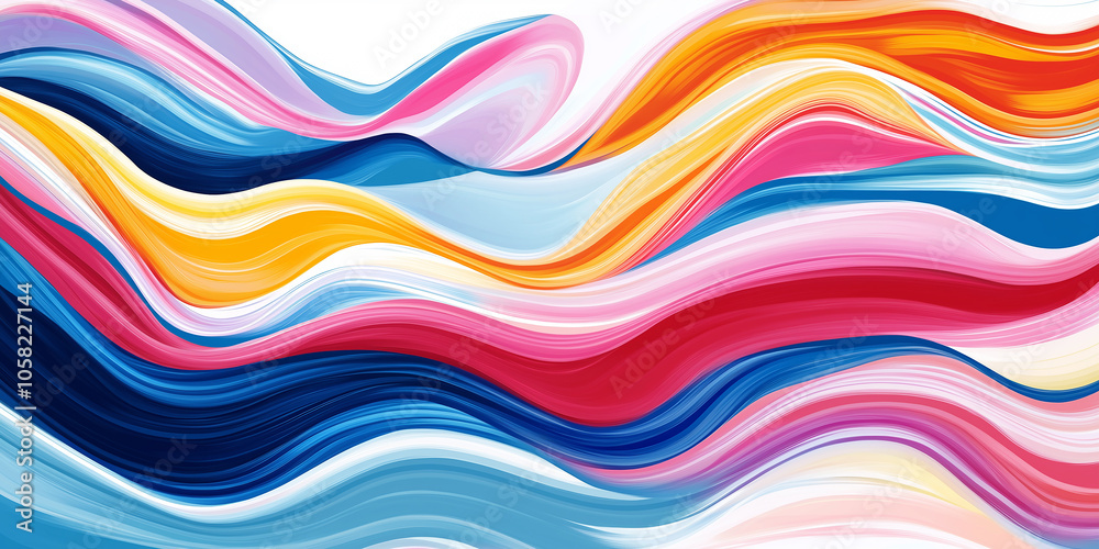 Aufkleber Colorful abstract waves flowing seamlessly creating vibrant pattern
