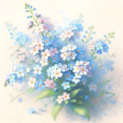 물망초, 파스텔화 (Myosotis, pastel painting)