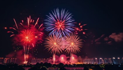 Obraz premium Vibrant fireworks