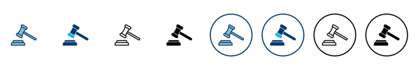 Gavel icon vector isolated on white background. Hammer icon vector. Judge Gavel Auction Icon Vector. Bid