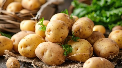 Organic potatoes isolated on white background