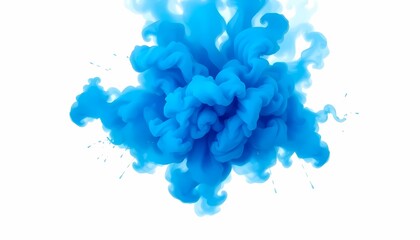 Obraz premium Blue Smoke Explosion Border