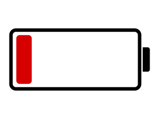 スマホのバッテリー残量少し（電池切れ・要充電）