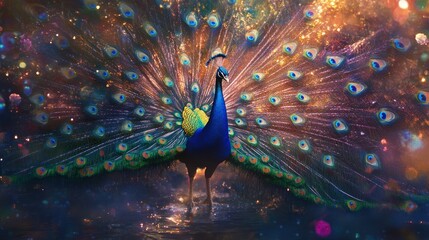 Obraz premium Peacock in a Dreamy Setting