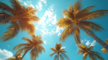 Palm Trees in the Blue Sky