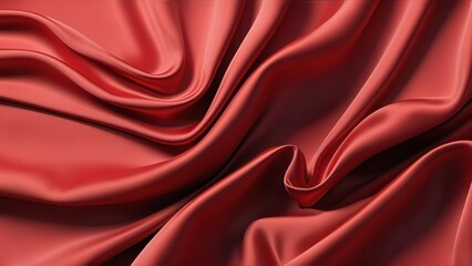 Obraz premium Luxurious red silk fabric with elegant folds and soft texture