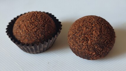 chocolate truffles on a plate