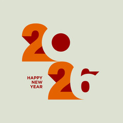 2026 Flat New Year Number Design Vector Illustration.