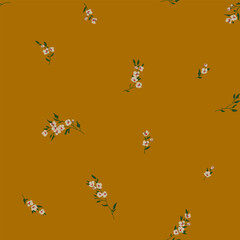 Seamless spring vector pattern with floral motif for dress fabric