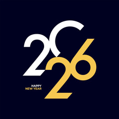 2026 Flat New Year Number Design Vector Illustration.