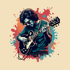 Guitarist T-Shirt Design – Cool Musician Graphic Art