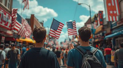 On election day in the United States, citizens of the square