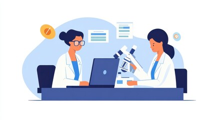 Two Scientists Collaborating in a Laboratory