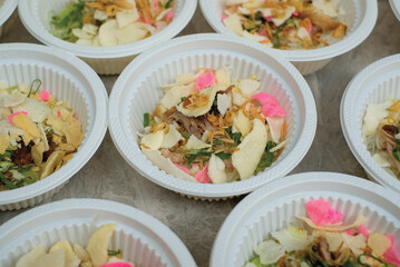 Soto is a typical Indonesian food in the form of soup made from meat and vegetable sauce.