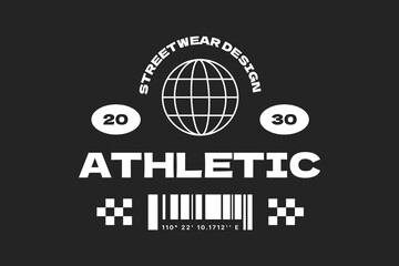 Streetwear concept design. Fashion apparel typography style. Vintage urban clothing template