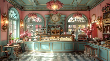 Obraz premium A vintage background, with pastel antiques, decorations, and a nostalgic, inviting setting.