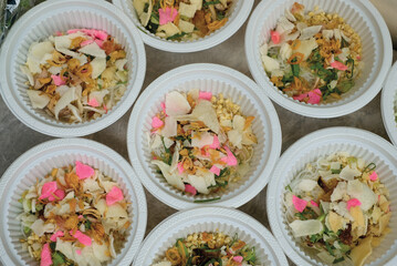 Soto is a typical Indonesian food in the form of soup made from meat and vegetable sauce.