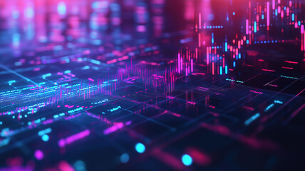 Obraz premium Visualizing the Future of Trading: Business Graphs and Digital Technology in Blockchain Investments
