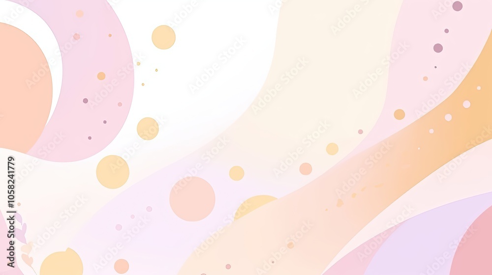 Wall mural minimalist background with fluid, organic shapes in pastel hues, creating a serene and harmonious vi