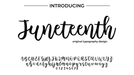 Juneteenth Font Stylish brush painted an uppercase vector letters, alphabet, typeface