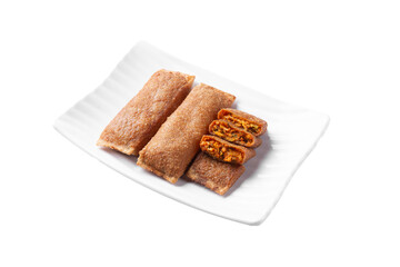 Korean traditional food buckwheat pancake png photo 한국의 전통음식인 메밀전병 png 사진