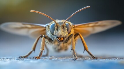 Naklejka premium Close Up of a Bee's Face