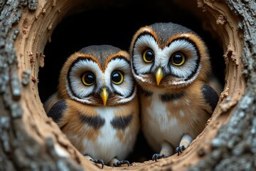 Fototapeta premium owl in the nest