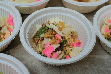 Soto is a typical Indonesian food in the form of soup made from meat and vegetable sauce.